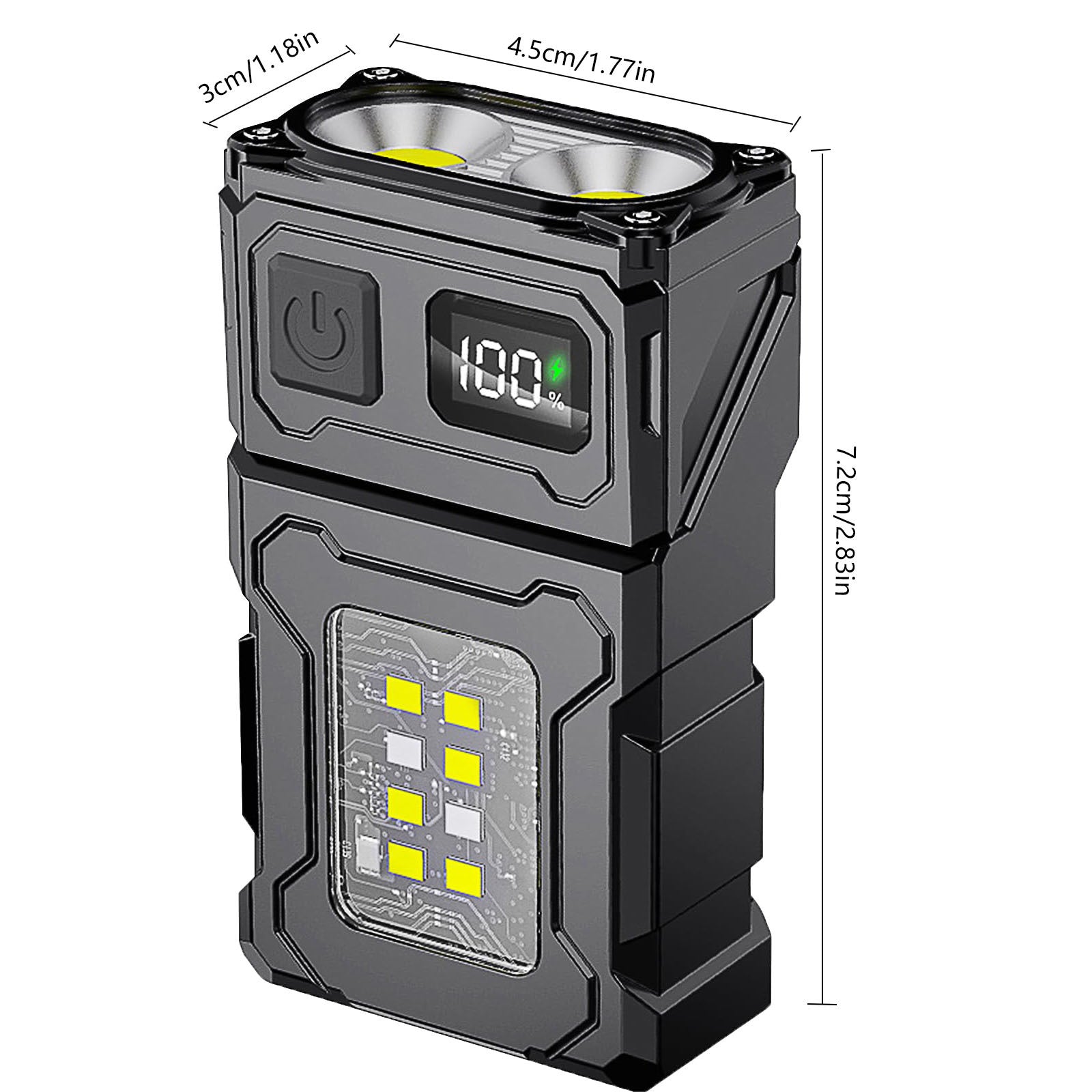 Keychain Light Type-C Charging Outdoor Highlight Lock And Load Spray Dual Light Source Strong Light Mini Flashlight