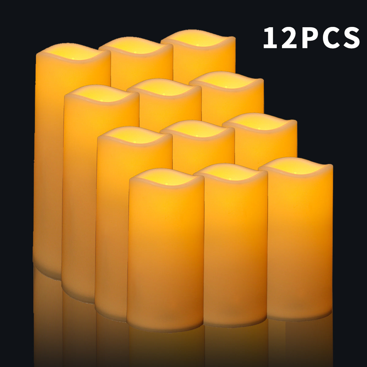 Wave Mouth Led Cylinder Electric Candle Lamp Wedding Christmas Holiday Decoration Party Atmosphere Layout Supplies