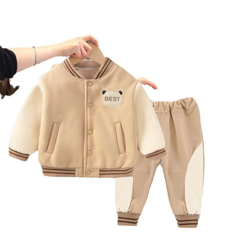 Boys Cotton Shirt And Overalls Set Casual Regular Fit