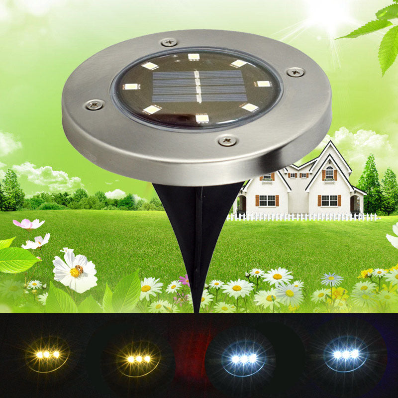 8led Solar Underground Light Stainless Steel Solar Lawn Lamp
