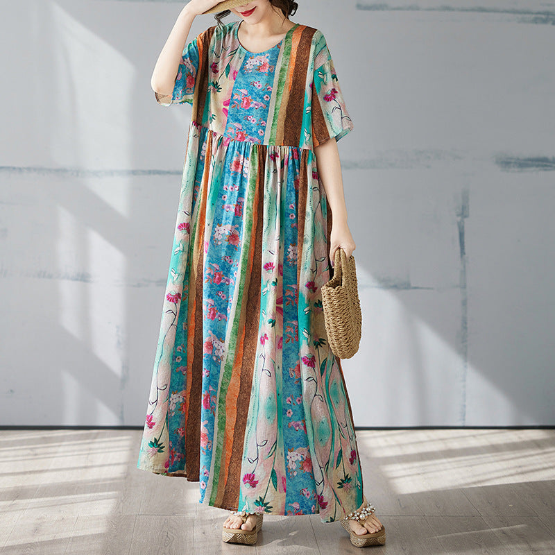Simple Fashion Plus-sized Bohemian Maxi Dress