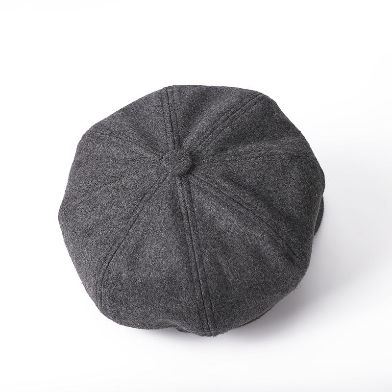 Solid Color Korean Style Wool Octagonal Cap Children