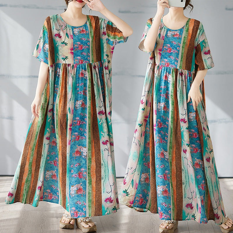 Simple Fashion Plus-sized Bohemian Maxi Dress