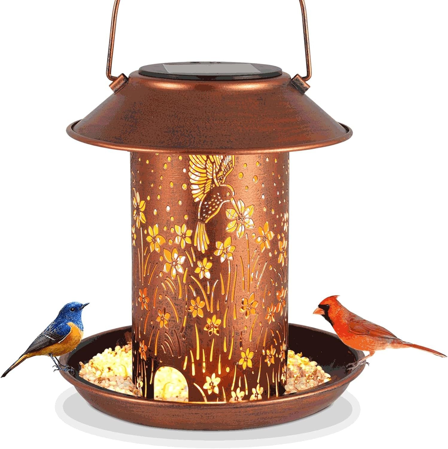 Solar Lamp Feeder Outdoor Waterproof Iron Art