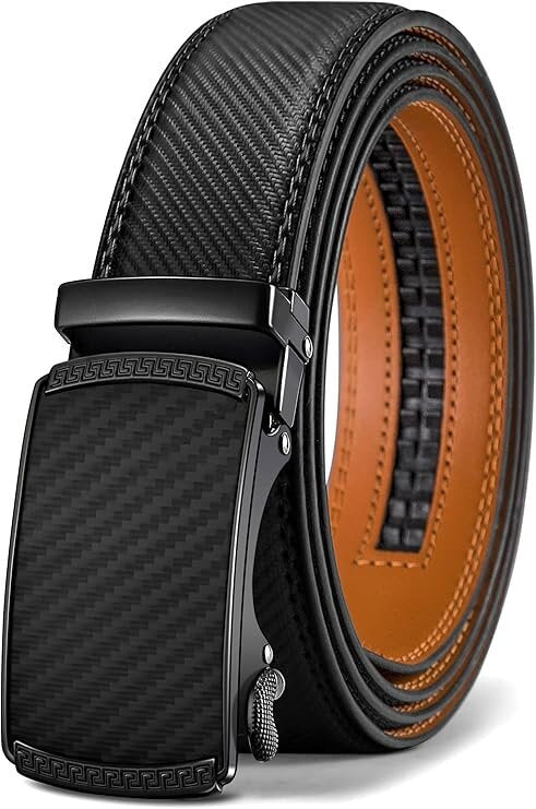 Men's Cowhide Leather Belt with Automatic Buckle