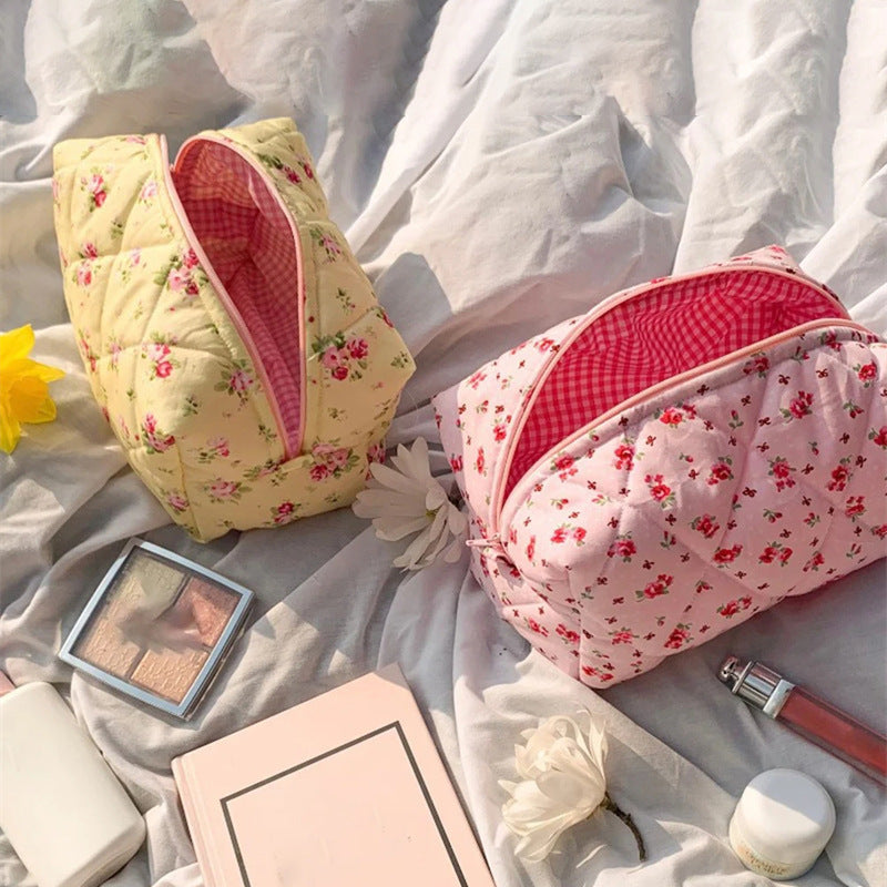 Floral Travel Makeup Bag – Multifunctional Large Capacity Cosmetic Organizer