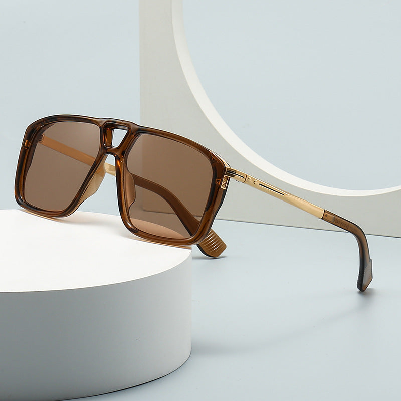Men's Retro Double Square Frame Sunglasses