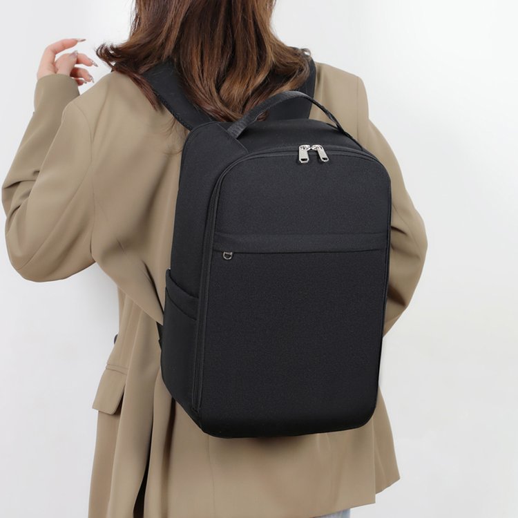 Unisex Structured Oxford Cloth Backpack Solid Color Capacity