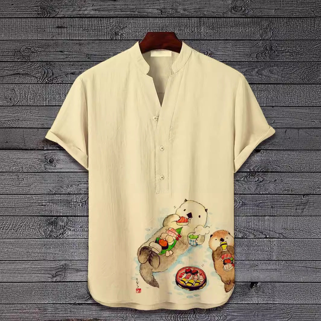 Unisex 3D Digital Animal Short Sleeve Polyester Tee
