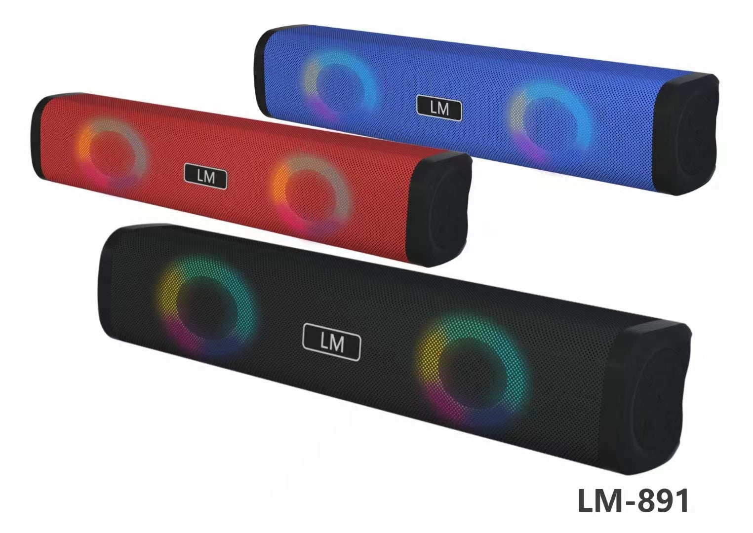 Wireless Bluetooth Private Speaker Long Sound Heater USB Card TWS Couplet Color Light