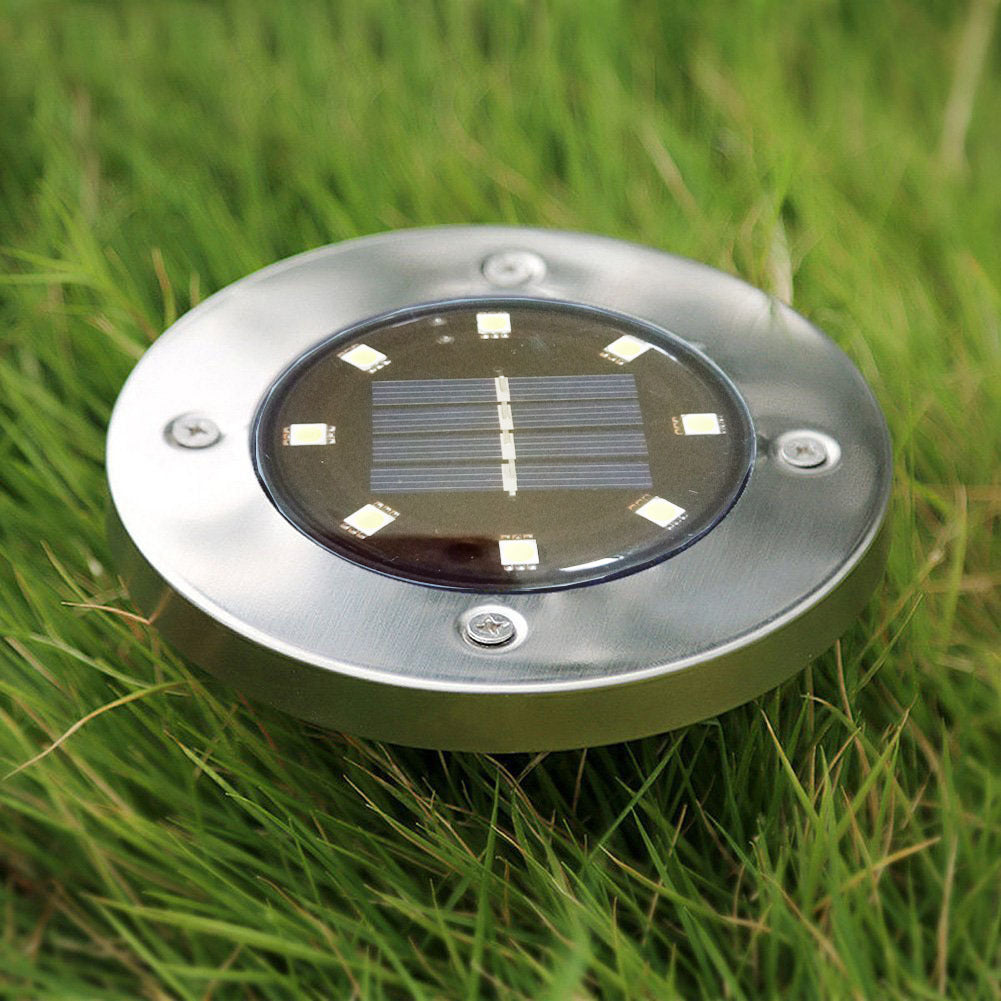 8led Solar Underground Light Stainless Steel Solar Lawn Lamp
