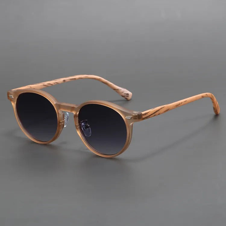 Retro Frosted Round Sunglasses with UV Protection