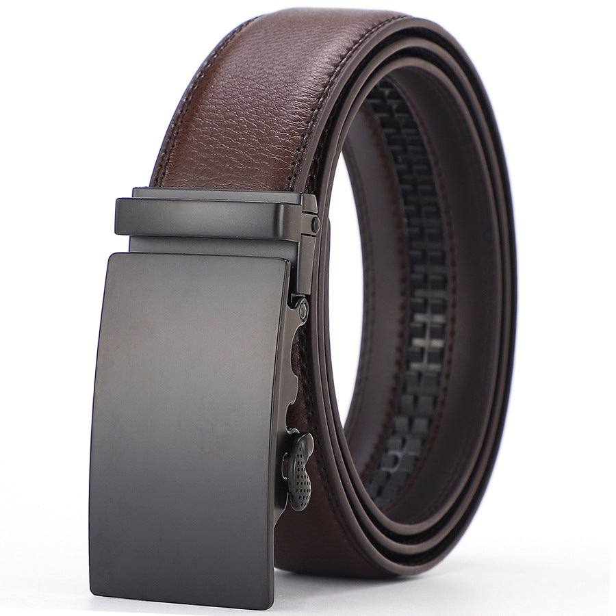 Men's Cowhide Belt with Automatic Buckle