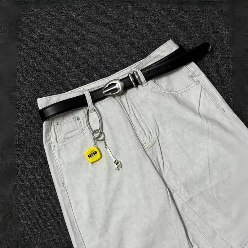 Retro Silver Bullet Buckle Denim Belt