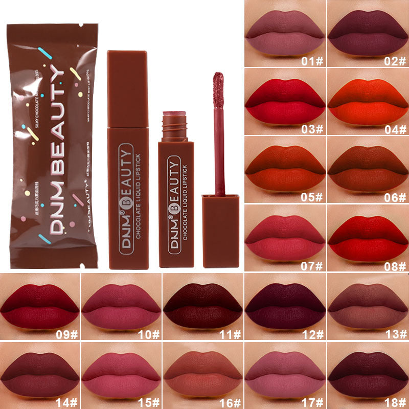 Silky No Stain On Cup Chocolate Lip Lacquer Long-lasting Matte Waterproof