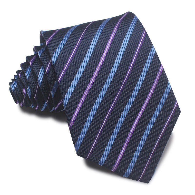 Men's 8cm Striped Polyester Jacquard Tie – Formal