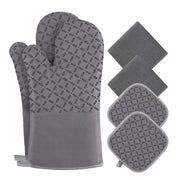 Thickened Silicone Anti-Slip Heat Insulation Gloves – High Temperature Resistant Kitchen & Baking Mitts