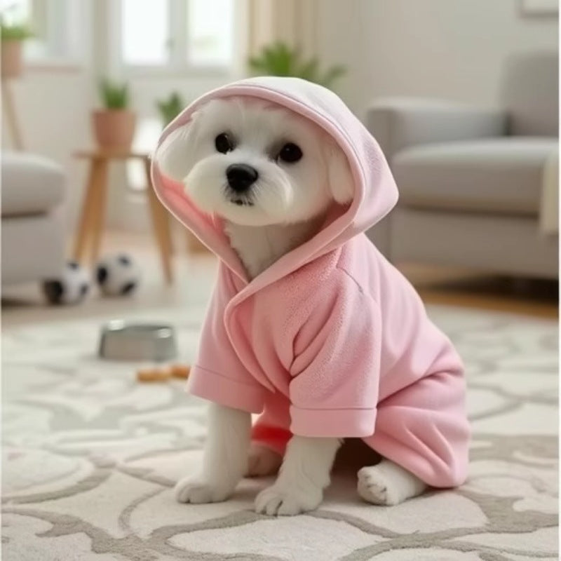 Pet Bath Towel Dog Wearable Bathrobe Soft And Thickened Coral Fleece