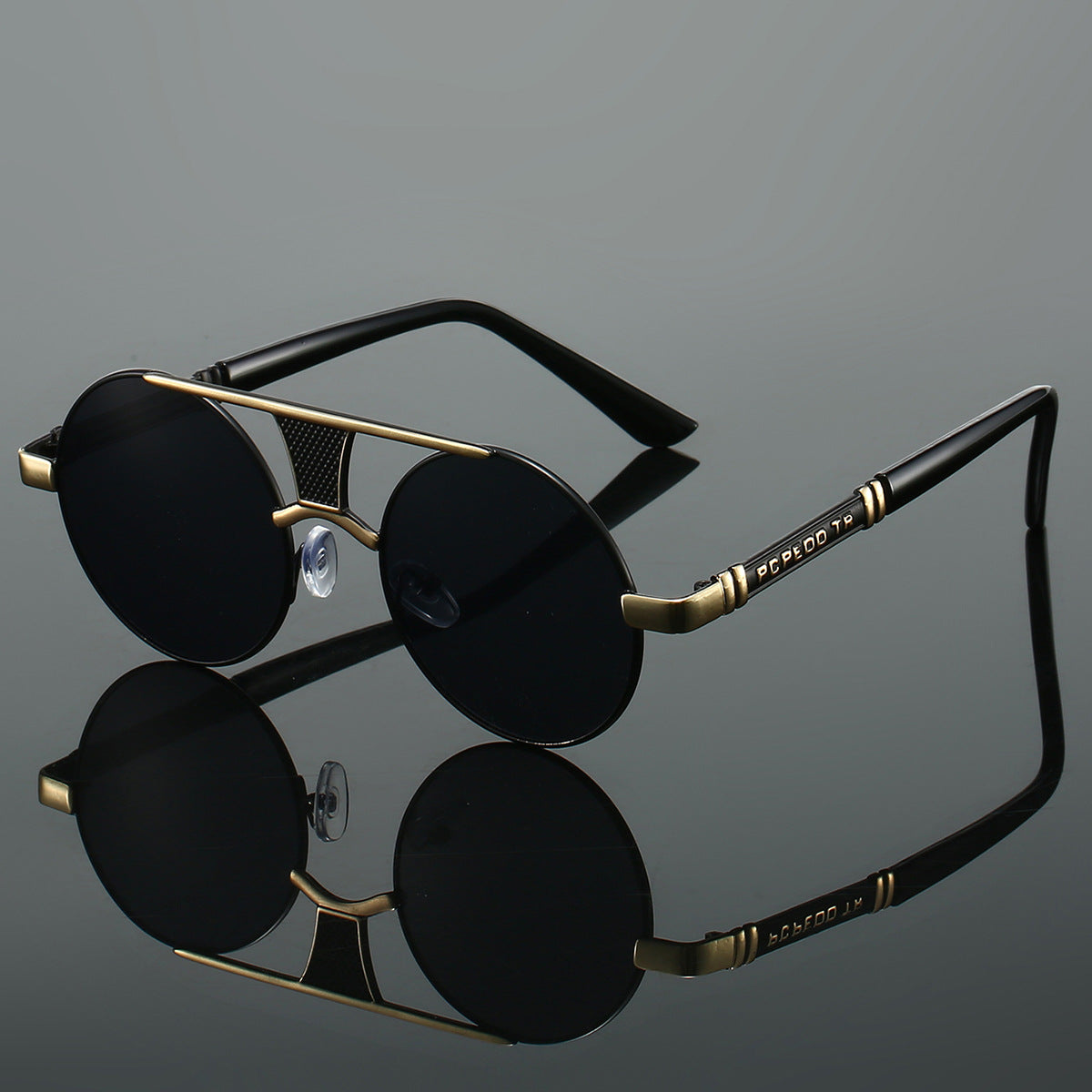 Men's Double Beam Round Frame HD Fashion Sunglasses
