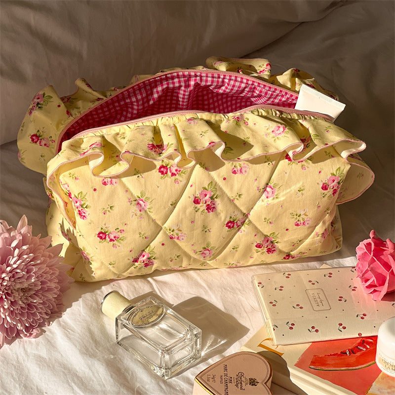 Floral Travel Makeup Bag – Multifunctional Large Capacity Cosmetic Organizer