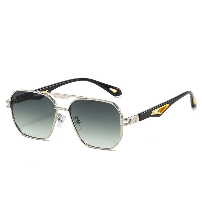 Men's Double Beam Box Hollow Sunglasses