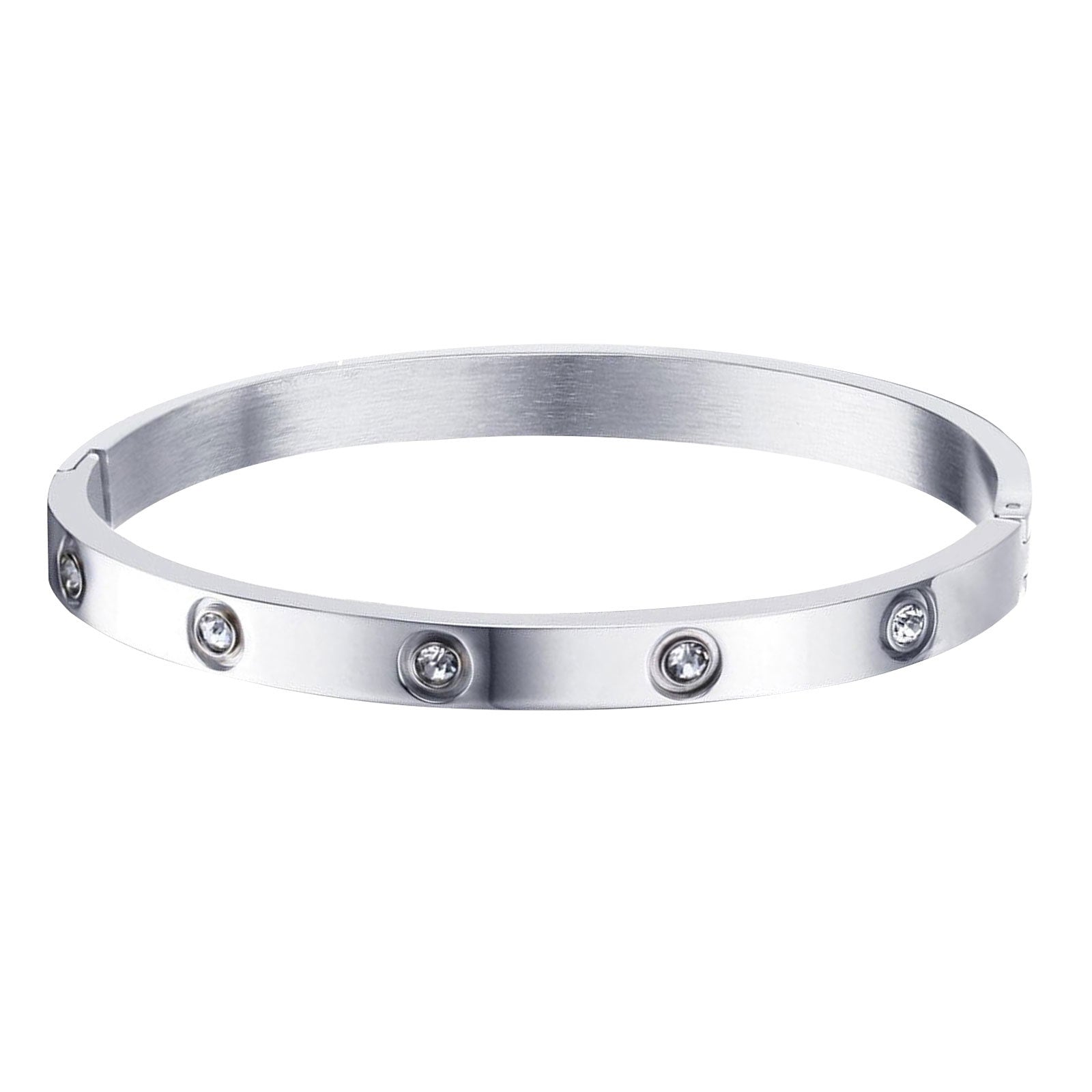 Stainless Steel Glossy Bracelet With Drill