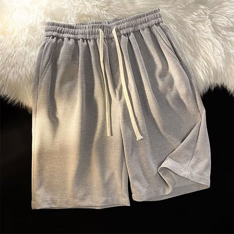 Waffle Men's Solid Color Simple Casual Pants