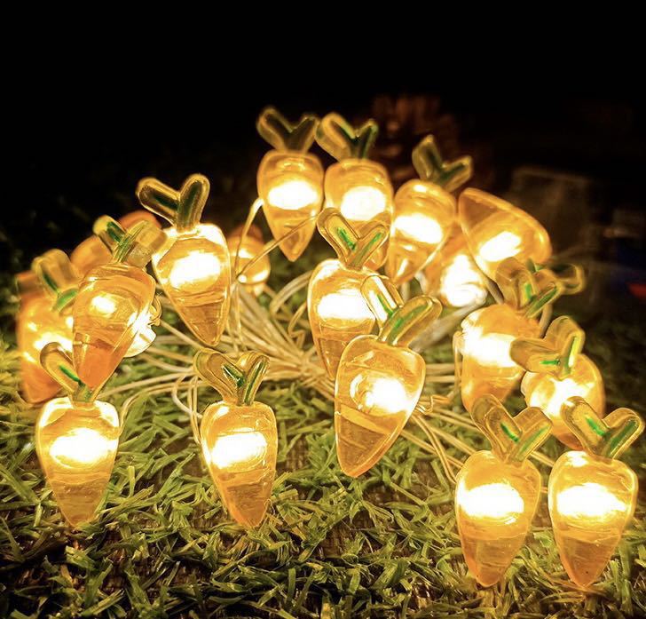 Carrot Rabbit Shape Easter Day Decorative String Lights