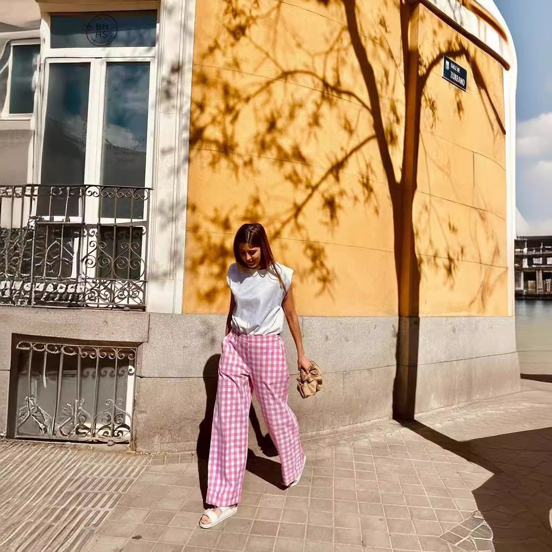Women’s Casual Printed Trousers – Personalized Pattern, Elastic Waist, Pockets