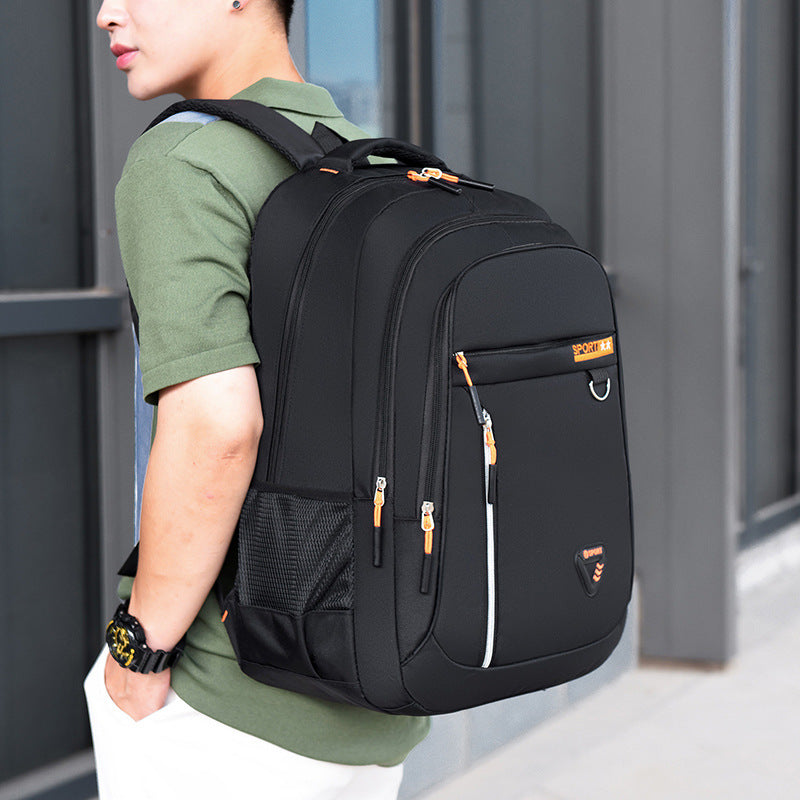Men's Oxford Cloth Large Capacity Burden Reduction Schoolbag