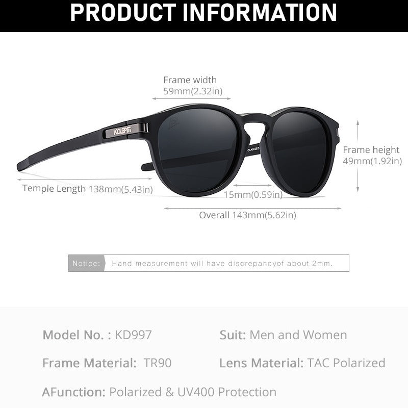 Polarized Round Leopard Print TR90 Sunglasses