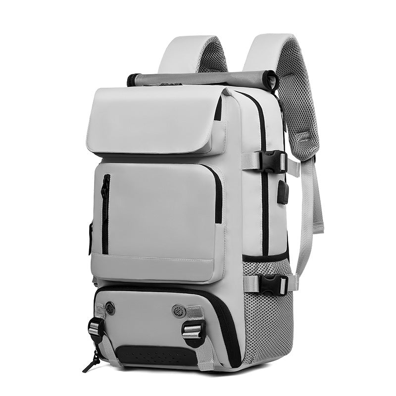 Men's Large Capacity Travel Backpack Oxford Cloth Solid