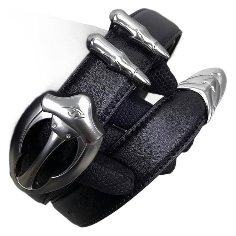 Retro Silver Bullet Buckle Denim Belt