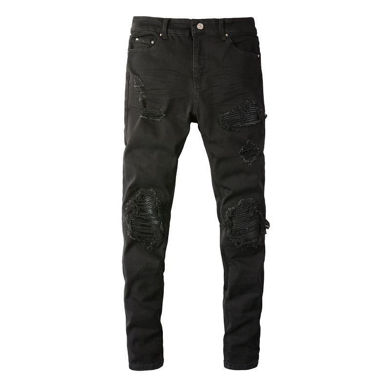Men’s Ripped Street Jeans – High Street Fashion Brand Denim Pants