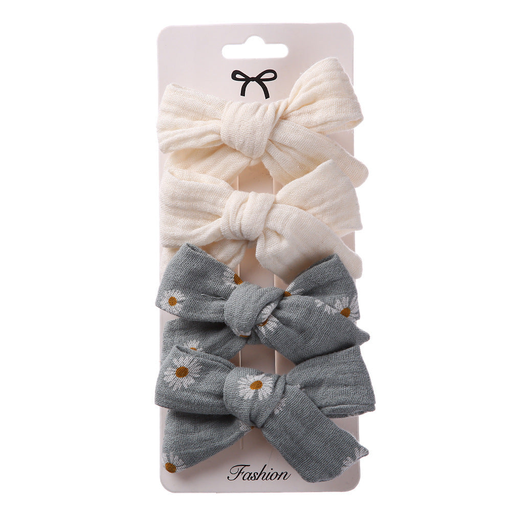 Children's Hair Accessories Cute Bow Cloth Hairpin