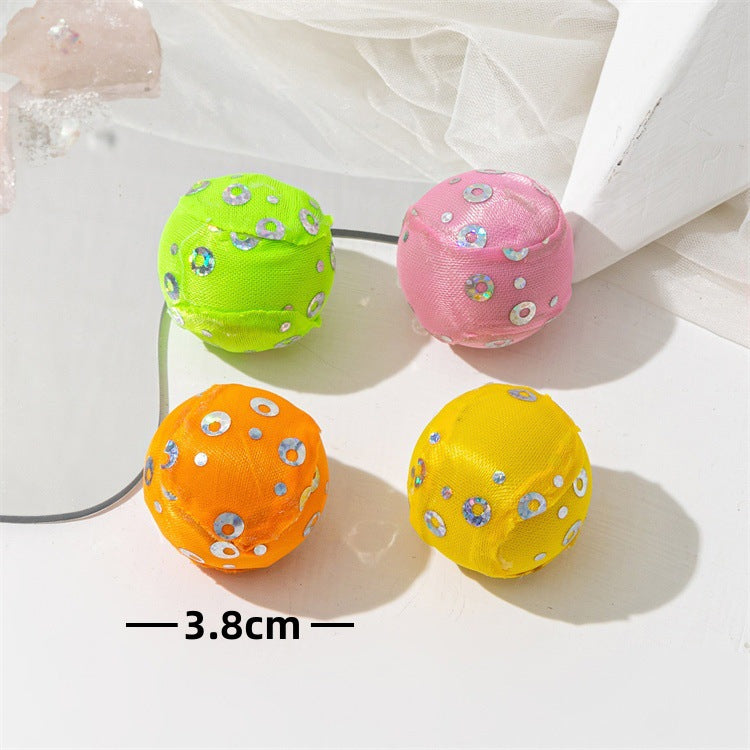 Colored Plastic Bell Mesh Hollow Sound Cat Teasing Ball