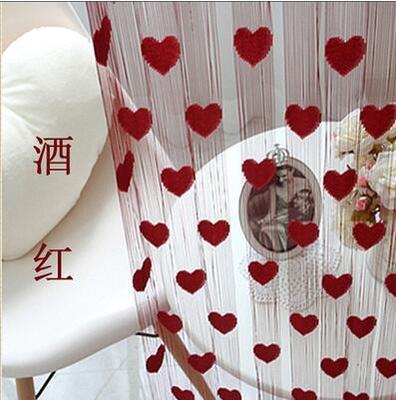 Modern Simple Polyester Love String Bead Curtain, 1x2m, Multiple Colors