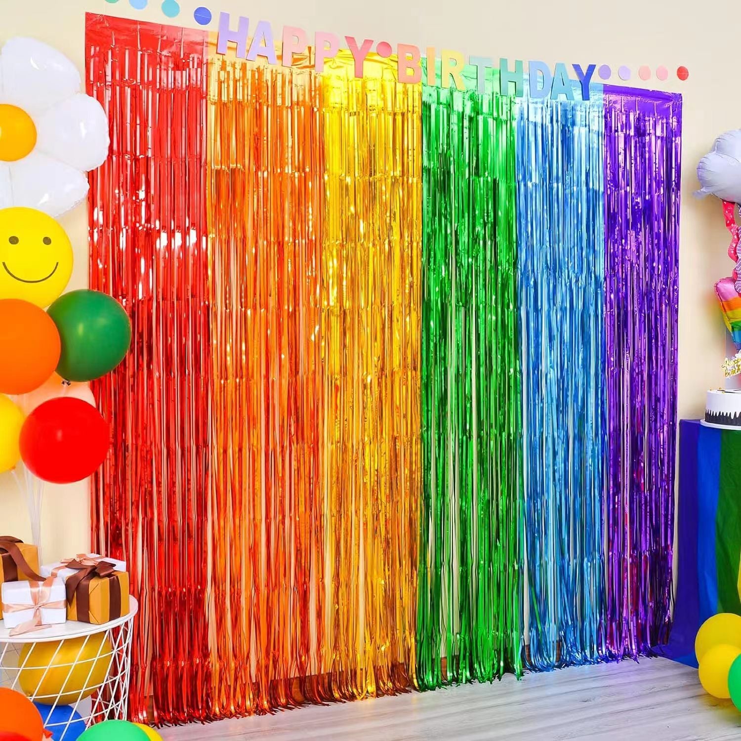 Birthday Stitching Decorations Supplies Tinsel Curtain Wedding Stage Layout Photo Props