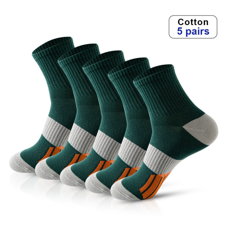Men's Middle Tube Color Matching Basketball Socks