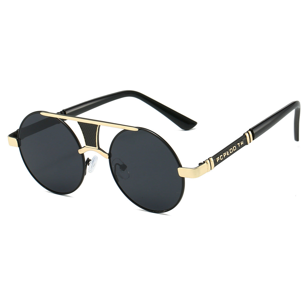 Men's Double Beam Round Frame HD Fashion Sunglasses