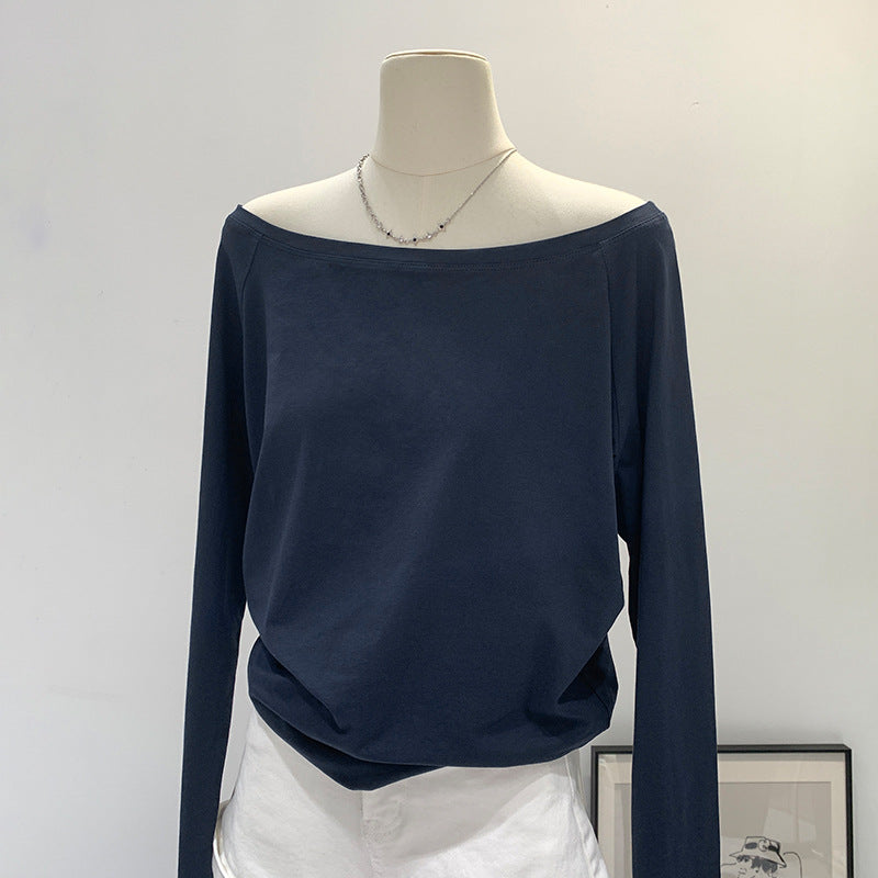 Hot Girl Style Off-neck Oblique Shoulder Tops Women