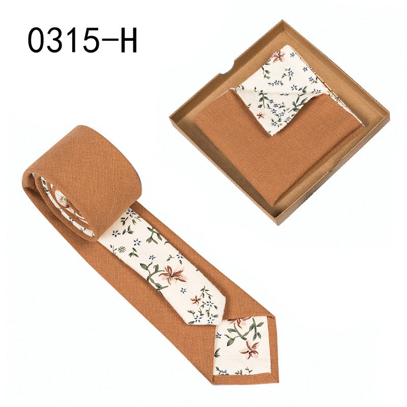 Men's Cotton Floral Tie & Pocket Square Set