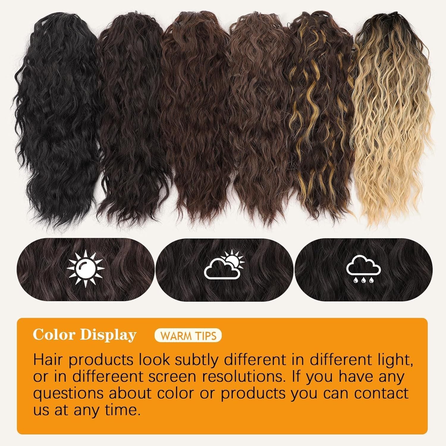 Silk Hair Extension Wig Curly Wavy For Women 18Inch
