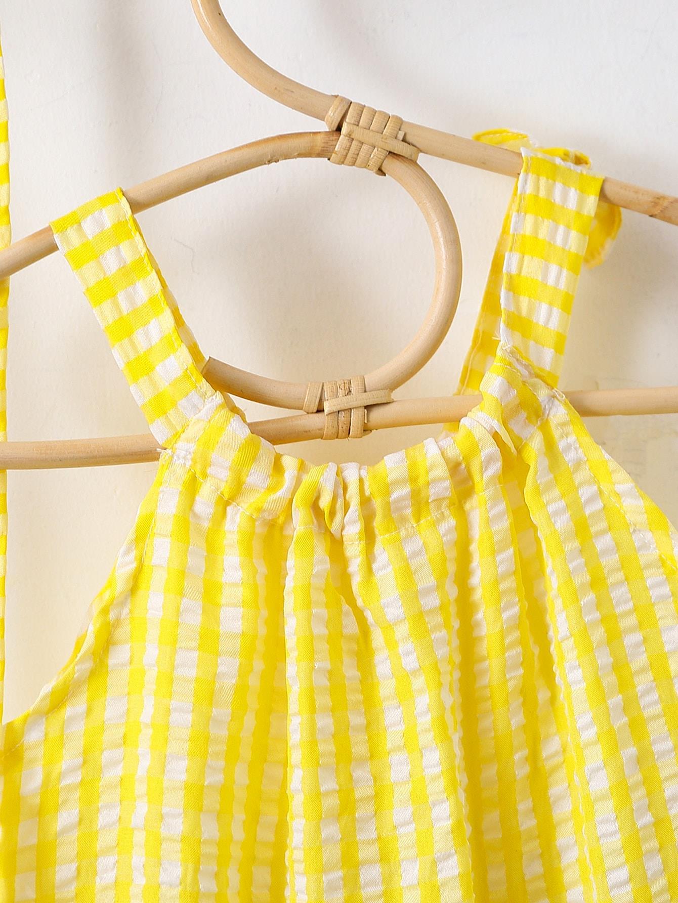 Girls Off Shoulder Halter Beach Dress Polyester Yellow