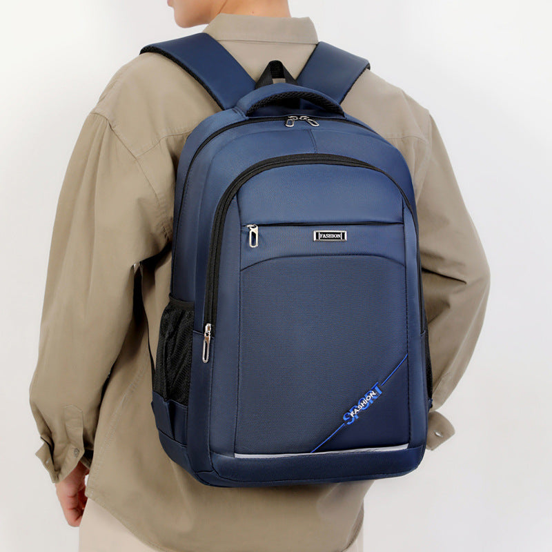 Men's Oxford Cloth Leisure Backpack Slim Fit Large Capacity