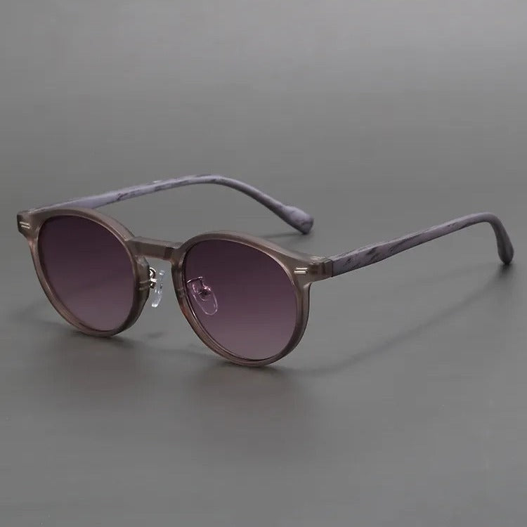 Retro Frosted Round Sunglasses with UV Protection