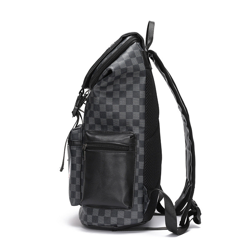 Korean Casual Checkered Printed Large Capacity Backpack