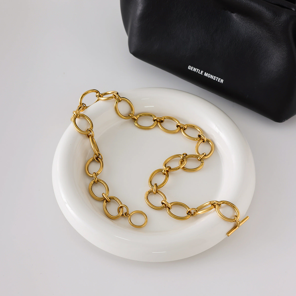 Simple Geometric Circle Titanium Steel Necklace
