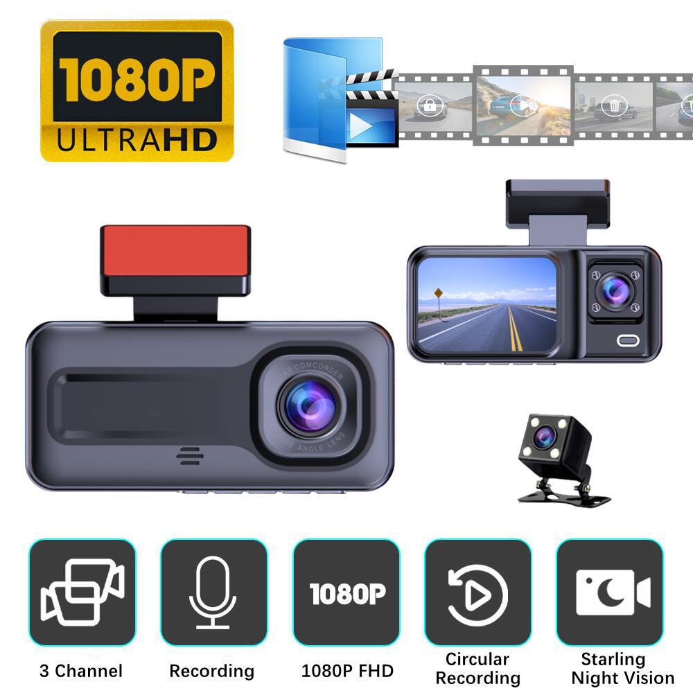 Night Vision Driving Recorder HD 1080 Three Lens
