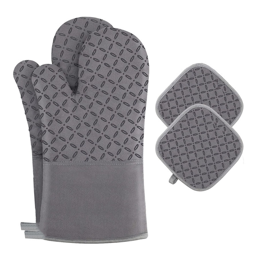Thickened Silicone Anti-Slip Heat Insulation Gloves – High Temperature Resistant Kitchen & Baking Mitts